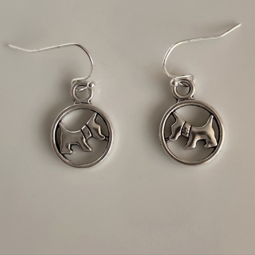 Schnauzer  DOG Earrings ER 925 STERLING post
